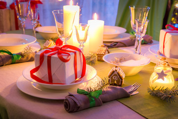 Enjoy you Christmas table setting for Christmas eve