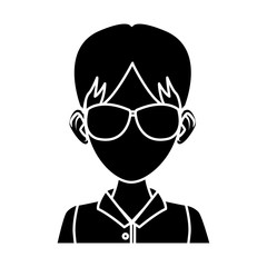 Young man with sunglasses cartoon icon vector illustration graphic design