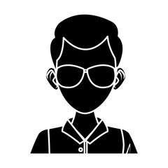 Young man with sunglasses cartoon icon vector illustration graphic design