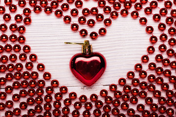 Christmas composition on a white wooden background