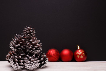 Christmas composition on a dark matte background