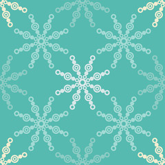 Seamless background with decorative snowflakes. Textile rapport.