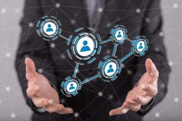 Concept of social media and teamwork