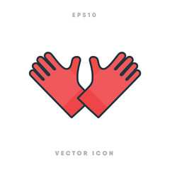 Fototapeta premium Worker gloves icon vector