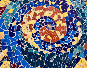 Multicolored mosaic from tile