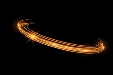 Circle shiny light effect. Rotational glow line.Glowing ring trace background. Round frame with glitter vintage lights .Vector of magic sparkling swirl © sanee