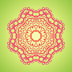 Vector vintage oriental Mandala sign boho frame