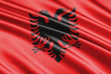 waving flag albania