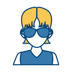 Young man with sunglasses cartoon icon vector illustration graphic design