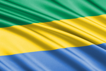 waving flag Gabon