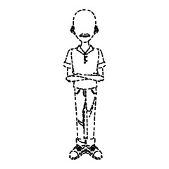 Young man cartoon icon vector illustration graphic design