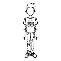 Young man cartoon icon vector illustration graphic design