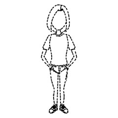 Young woman cartoon icon vector illustration graphic design