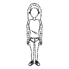 Young woman cartoon icon vector illustration graphic design