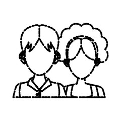 Young couple cartoon icon vector illustration graphic design