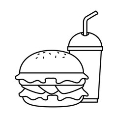 delicious burger with soda