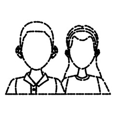 Young couple cartoon icon vector illustration graphic design