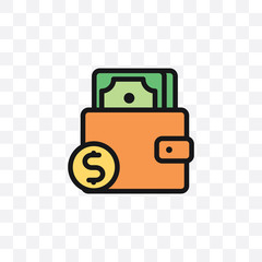 Money coin wallet vector icon