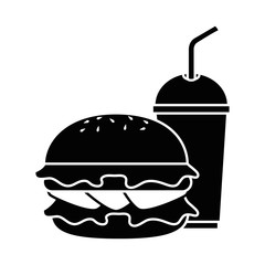 delicious burger with soda