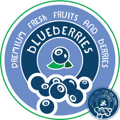 Obraz premium Blueberries label