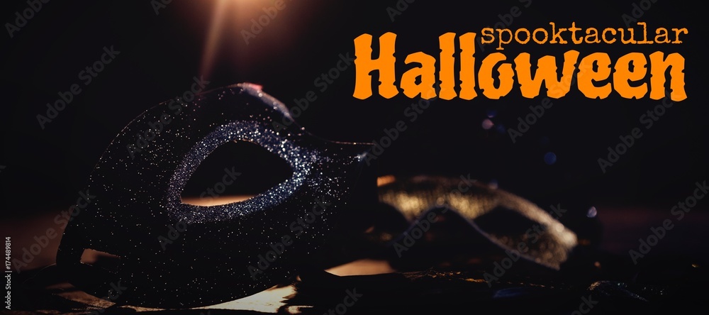 Poster composite image of graphic image of spooktacular halloween text