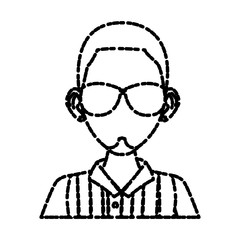 Young man with sunglasses cartoon icon vector illustration graphic design