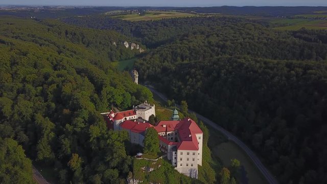 Pieskowa Skala Castle in beautiful surroundings, Krakow, Poland