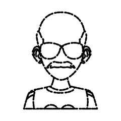old man with sunglasses cartoon icon vector illustration graphic design
