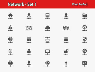 Network Icons. Professional, pixel perfect icons optimized for both large and small resolutions. EPS 8 format.