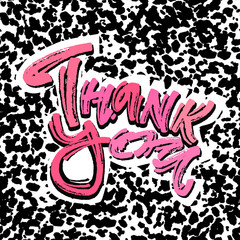Thank you handwritten vector chalk poster