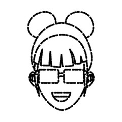 Young woman cartoon icon vector illustration graphic design