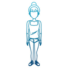 Young woman cartoon icon vector illustration graphic design