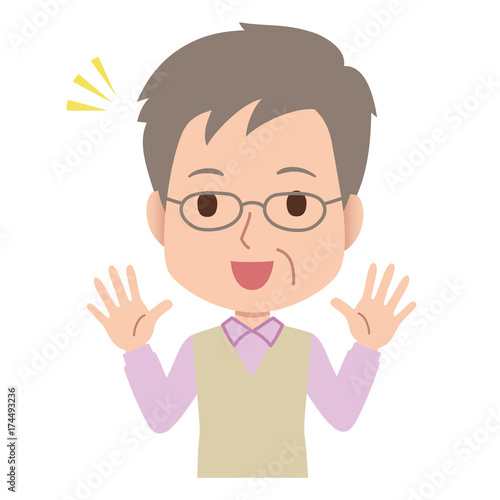 男性 シニア イラスト Poster Posters Wallsheaven Amirian