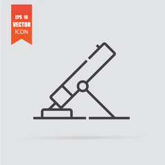 Mortar icon in flat style isolated on grey background.