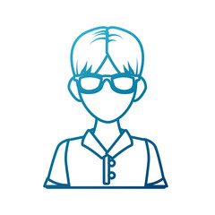Young man with sunglasses cartoon icon vector illustration graphic design