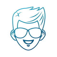 Young man with sunglasses cartoon icon vector illustration graphic design