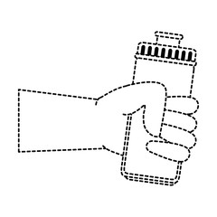 hand human with water bottle gym icon