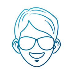 Fototapeta premium Young man with sunglasses cartoon icon vector illustration graphic design