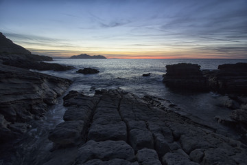 landscape in the coast at sunset