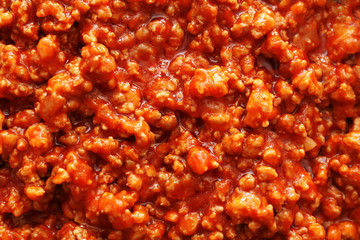 Delicious meat sauce, closeup