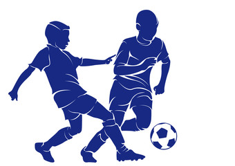 Children playing football