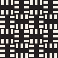 Crosshatch vector seamless geometric pattern. Crossed graphic rectangles background. Checkered motif. Seamless black and white texture of crosshatched lines. Trellis simple fabric print.