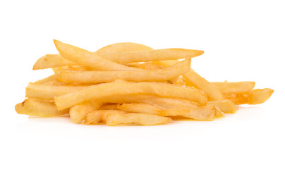 heap of french fries isolated on white background