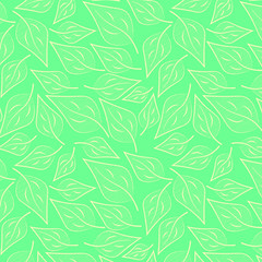 Naklejka na ściany i meble Decorative, abstract seamless leaves pattern which can be used for design fabric, backgrounds, wrapping paper, packages