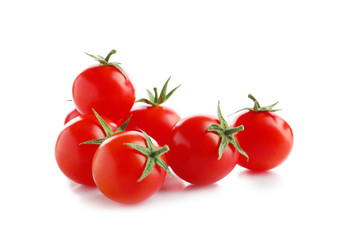 Fresh cherry tomatoes, isolated on white