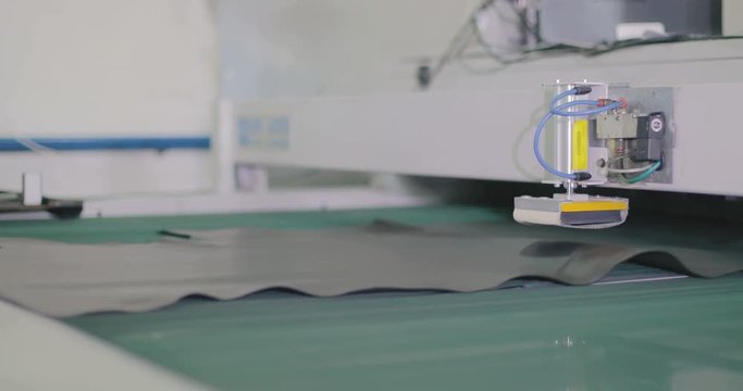 The device measuring the area of skins puts a stamp on one of them