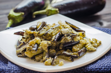 fried eggplants with garlic