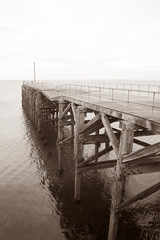 Obraz premium Old Pier at Trefor; Caernarfon; Wales; UK