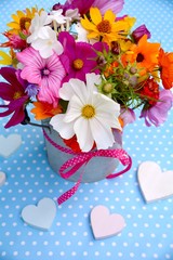 Grußkarte - bunter Blumenstrauß - Sommerblumen