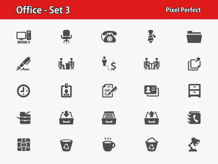 Office Icons. Professional, pixel perfect icons optimized for both large and small resolutions. EPS 8 format.
